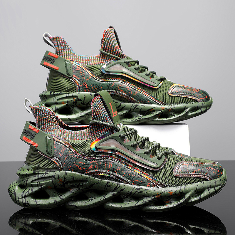 2025 Running Shoes Graffiti Print Fashion Sneaker Thick Sole Breathable Jogging Gym Sports Shoes