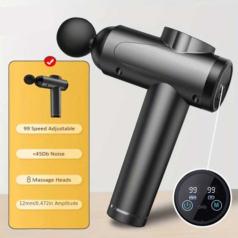 Professional Massage Gun 99 Speed Level High Frequency Muscle Body Electric Massager 8 Heads Fascia Gun for Men Women Fitness OuXJ241219