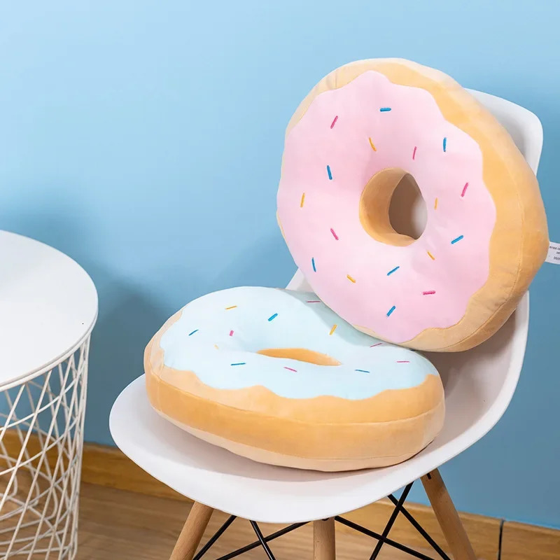 Simulation Donut Pillow Cushion Dessert Shop Gift Girlfriend Home Cushion Childrens Playground Decoration 241219