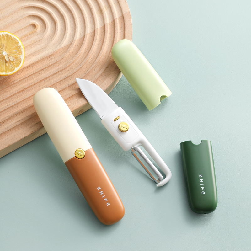 Double-ended fruit knife peeler student dormitory multifunction apple peeling office convenient Carrying Melon Peeler