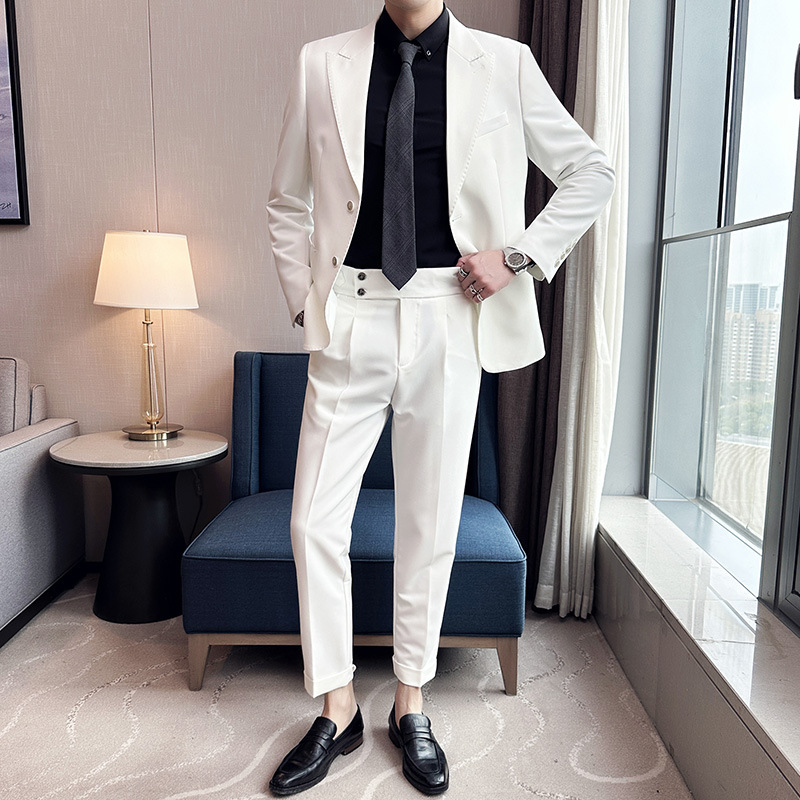 S1219Trendy Korean style men's suits for groomsmen for wedding, high-end suits for autumn business casual men