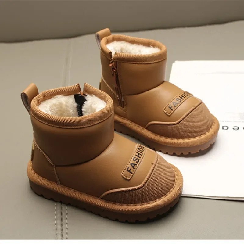 Kids Snow Boots Winter Children Short Ankle Boots for Girls Non-slip Thick Plush Fur Rubber Boots for Boys Warm Fashion 241219
