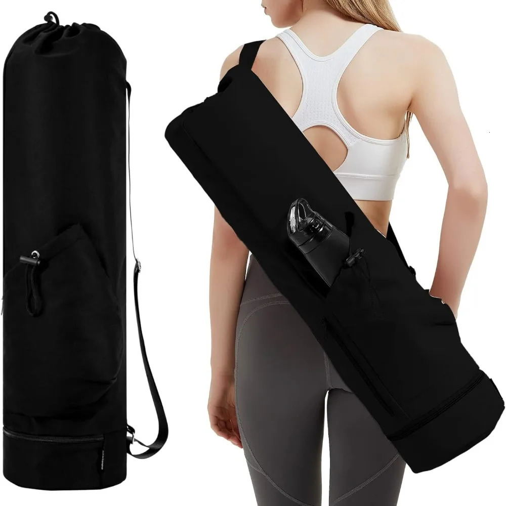 Multifunction Storage Bag Large Capacity Exercise Yoga Mat Bag Full-Zip Canvas Adjustable Shoulder Strap Waterproof Fitness Bag 241219