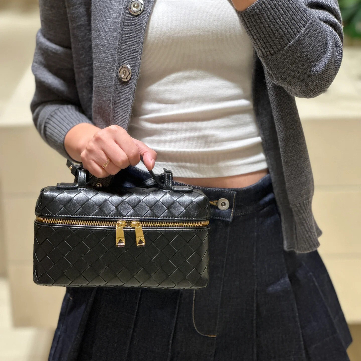 Designer bag Bang Bang Bag Shoulder Bags Genuine Leather Bang Vanity Intrecciato Woven Leather Makeup bag Cross body Bag Designer Fashion Handbags Purses With box