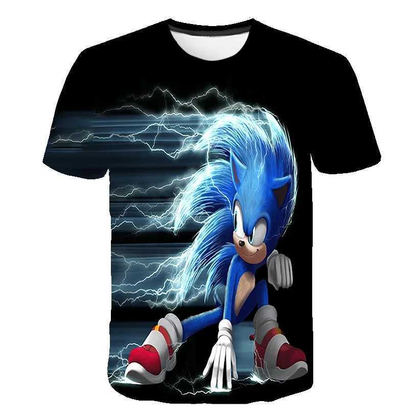 New Yellow Sonic T shirt Kids Clothes Boys Game Super Sonic Boys Clothes Men Women T-shirt Summer Clothes For GirlsXJ241219