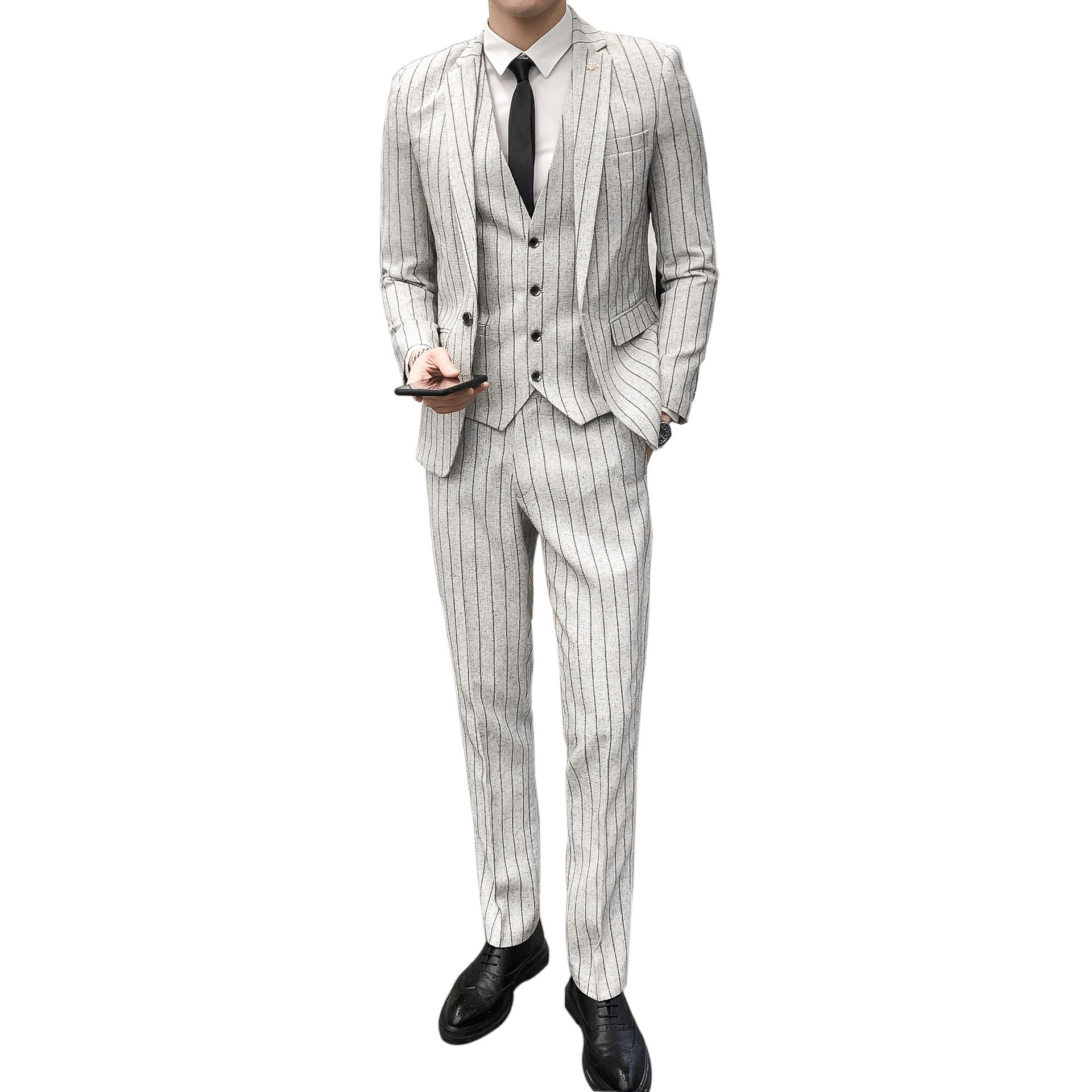 H1219Korean youth handsome British style slim suit best man groom wedding dress