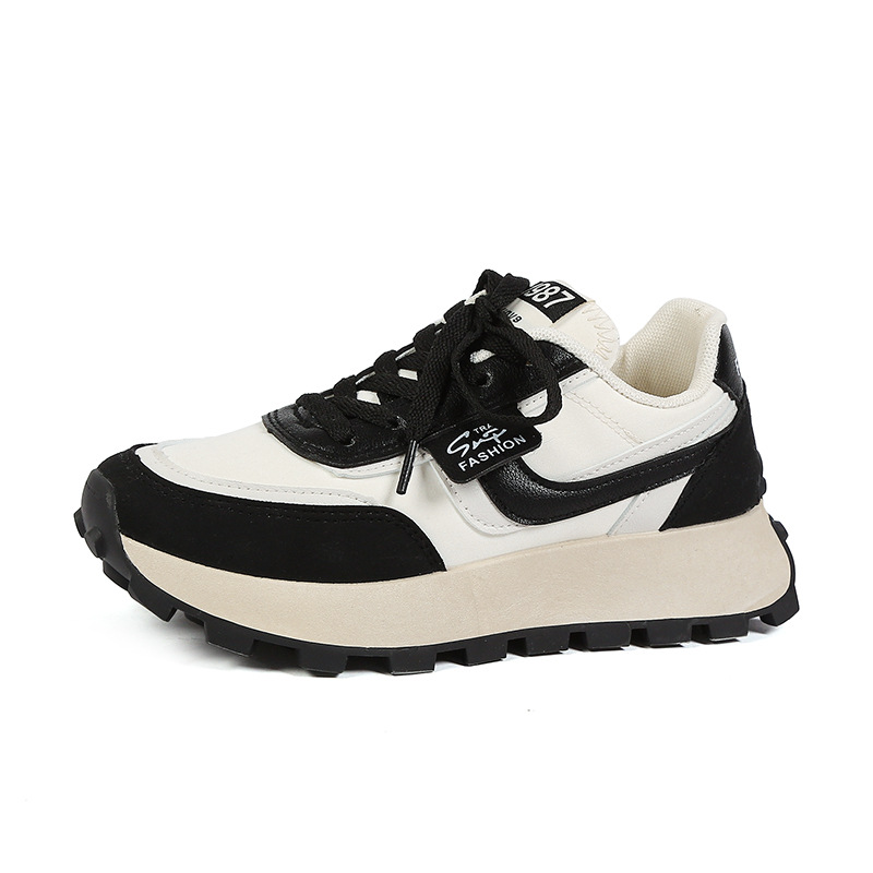 Spring and summer hot new shoes women sports running 2025 Korean version of the niche Instagram patchwork color casual single shoe wholesale