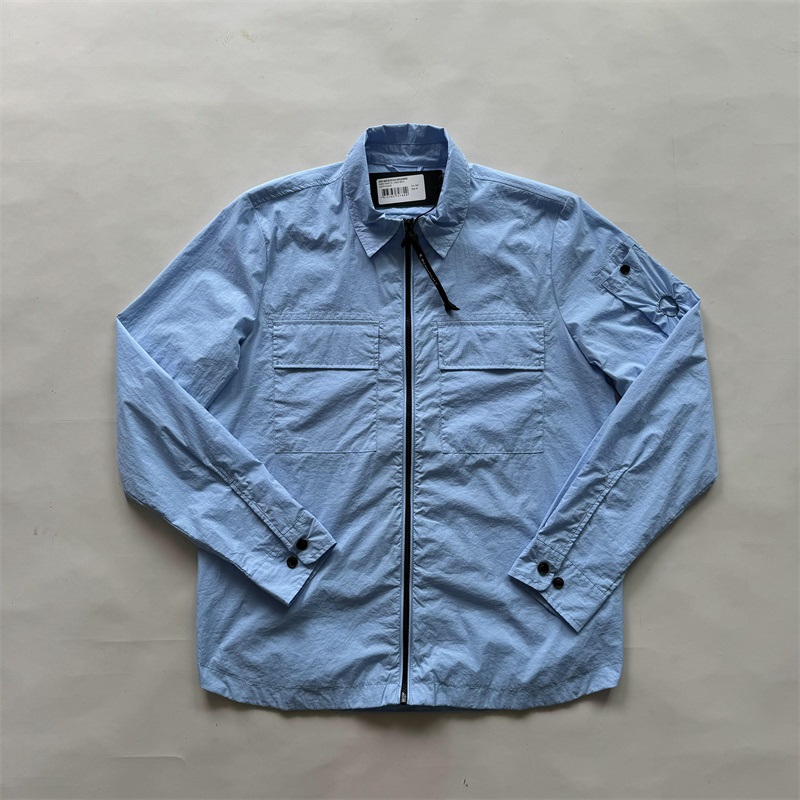 Nylon Garment Dyed One Lens jackets with Mobile badge Men Jackets Casual Zipper Outdoor Windproof Tracksuit hoodies