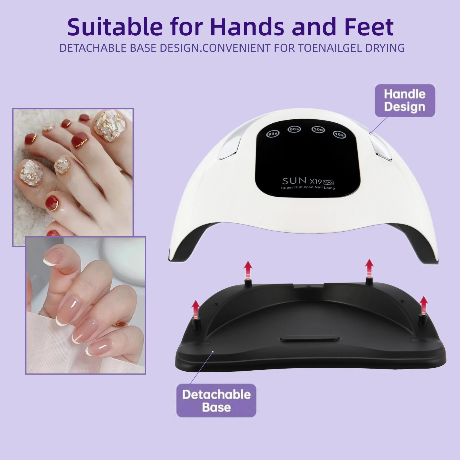 SUN X19 MAX Professional Nail Drying Lamp For Manicure 72 LEDS Gel Polish Drying Machine With Auto Sensor UV LED Nail Lamp 241219