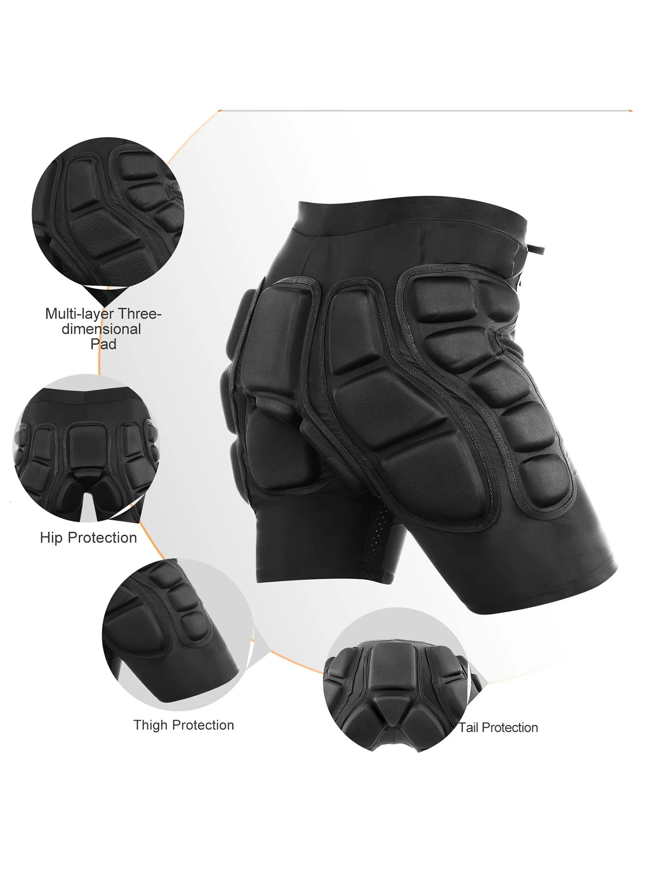 AVIVOR Snowboard Protection Padded Compression Shorts 3D Protection For Hip 0.8 Thick Ski Butt Pad 241219