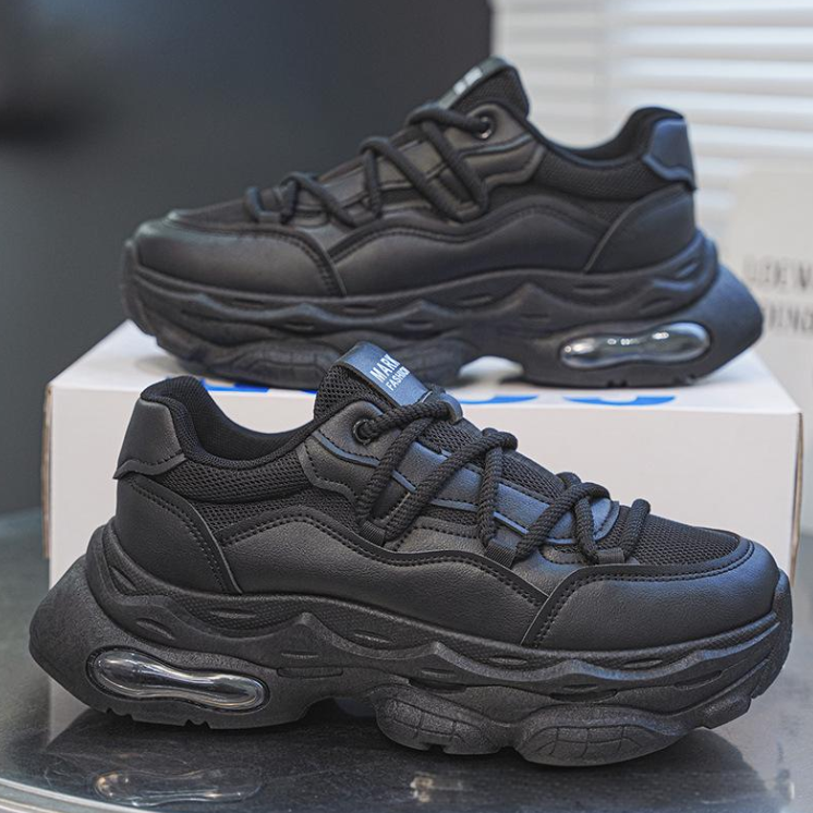 Men Sports Shoes Thick Sole Running Shoes Trendy Niche Designer Shoes Trainer Versatile Sneakers Triple Black White Grey Free shipping