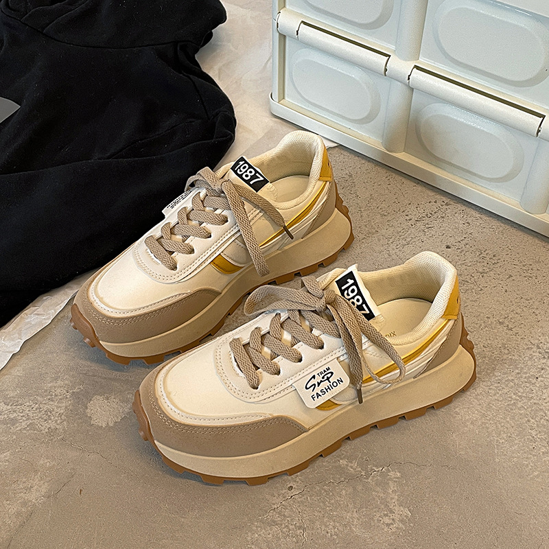Spring and summer hot new shoes women sports running 2025 Korean version of the niche Instagram patchwork color casual single shoe wholesale
