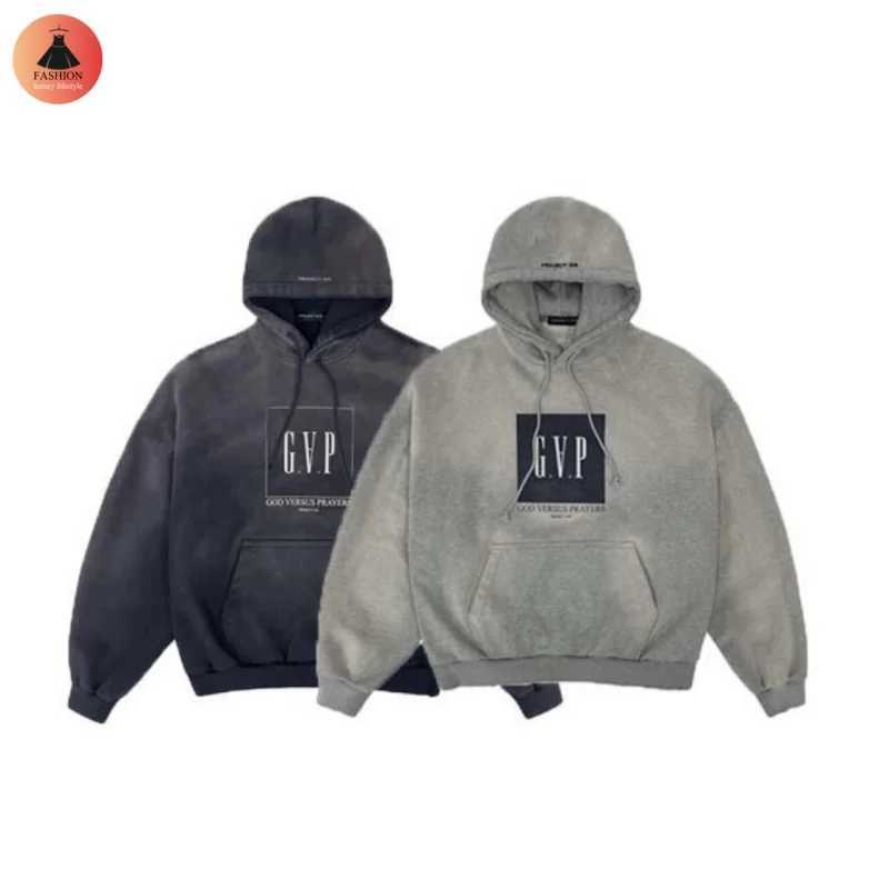 Men's Hoodies Sweatshirts Mens Womens Winter High Quality 1 1 Navy Grey PROJECT G/R Vintage Hole Breaking Letters Printing Leisure Hoodie Coat Y241218WW46