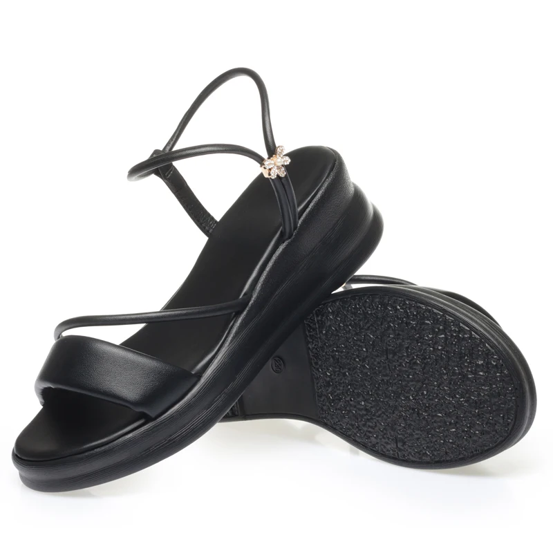AIYUQI Women Sandals Large Size Summer Wedge Women Sandals Open Toe Roman Sandals