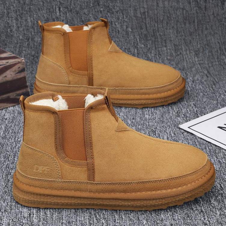 Men Boots hot Plush Winter Warm Casual Style Snow Boots, Outdoor Cotton Designer Shoes Trendy Triple Black Grey Khaki Free shipping