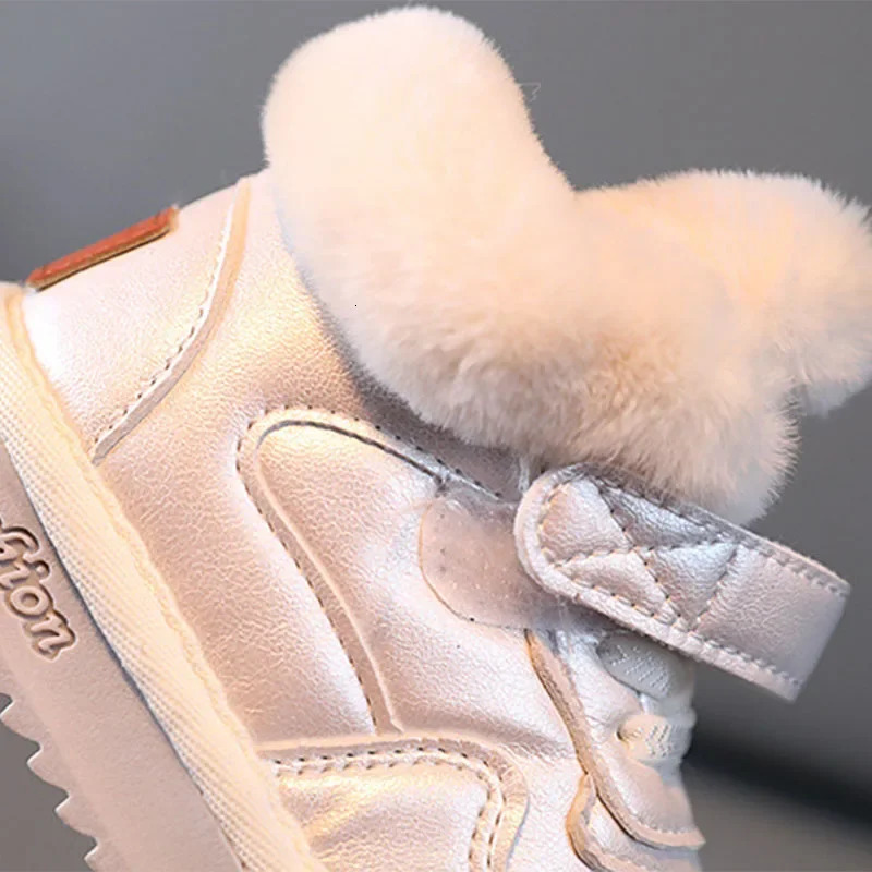 Outdoor Chindren Winter Fur Baby Girls Boots Keeping Warm Furry Plush Shoes Kids Snow Boots Comfortable Student Shoes H07081 241219