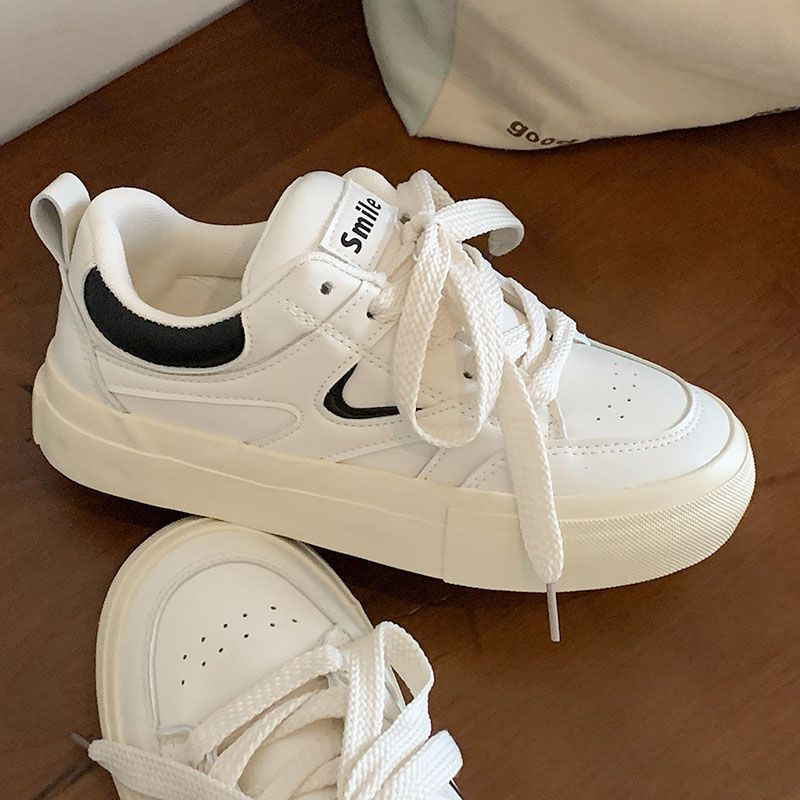 Women's shoes little white shoes women 2025 spring and summer new leisure sports all-in-one increase thick soled board shoes With BOX