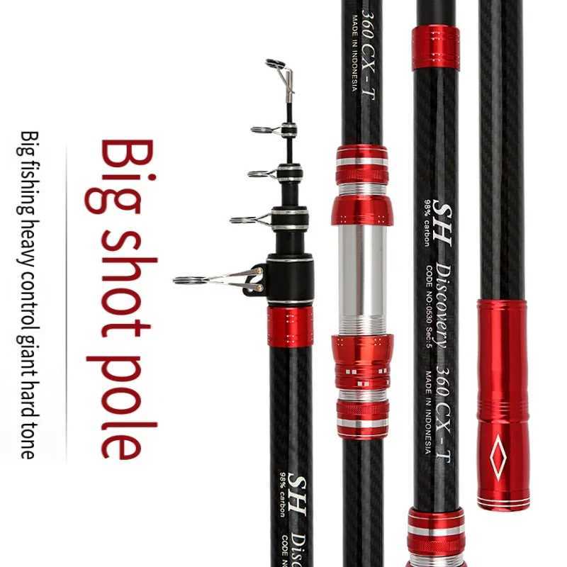 Telescopic Fishing Rod 2.7/3.0/3.6/4.2/4.5m Travel Surf Rod Spinning Power 5-300g Throwing Surfcasting Carbon Baitcasting rodXJ241219