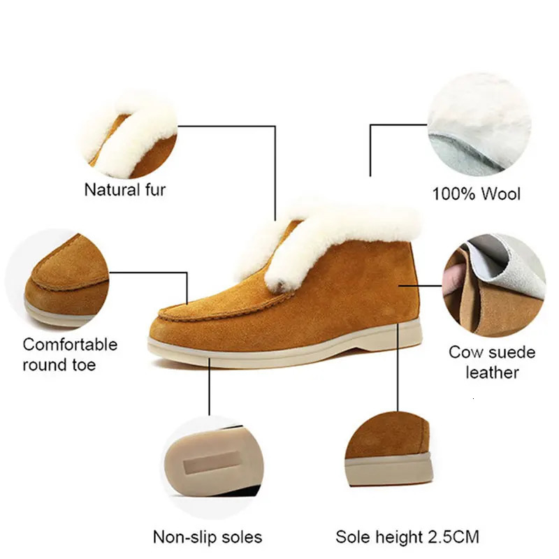 Womens ankle boots natural fur warm winter boots denim shoes womens snow boots 241213