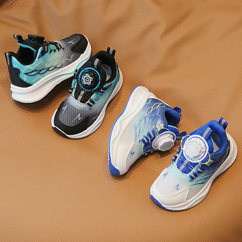 Toddler Sport Shoes Spring New Boy Basketball Rotating Buckle Kids Shoes Happysteps Fashion Girl Light Running Trainer Shoes Sizes US5C-US1Y