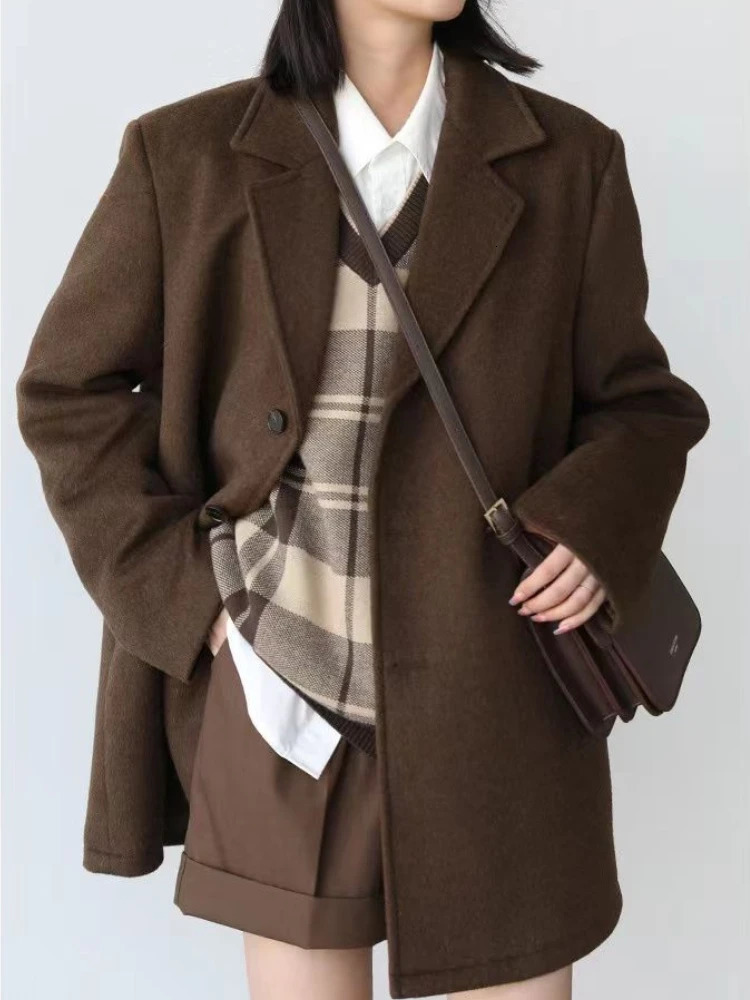 Womens small coat laminated cotton highend Hepburn style premium womens gentle wool