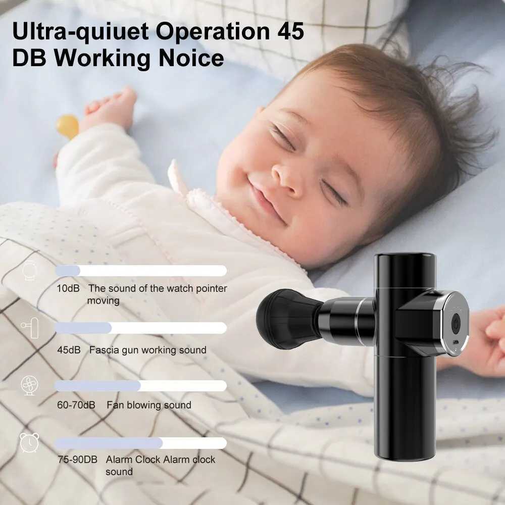 Black Mini Vibrating Electric Fascia Gun Muscle Relaxation Massage Electric Fitness Massage Equipment Arm And Thigh Massage USBXJ241219