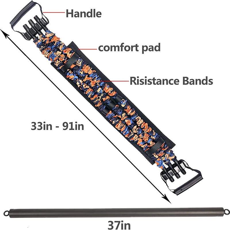 Adjustable Bench Press Bands Set Fitness Bar Push Up Resistance Band Chest Exercise Elastic Rope Arm Expander Home Gym Equipment 241217