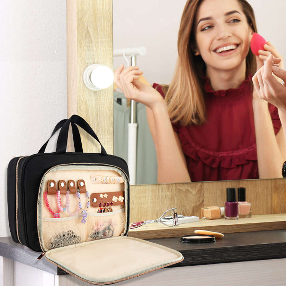 Cosmetic Bag Foldable Toiletry Organizer Hanging Storage Bathroom Makeup Case Travel Dry And Wet Separation Cosmetic Bag