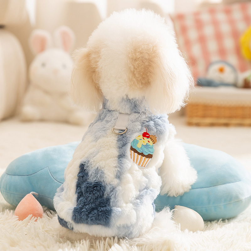 Dog clothes, autumn and winter, vest velvet clothes, teddy bear, small dog pet clothes HS33
