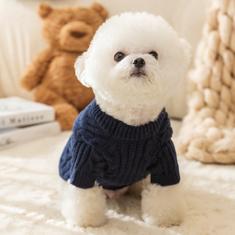 Dog Apparel Pet Autumn/Winter Single Sweater INS Teddy Small Cat Contrast Designer Clothes