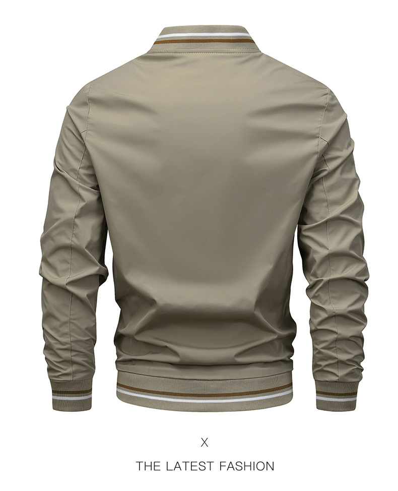 New spring and autumn casual men's jacket sports solid color European and American fashion men's jacket thin coat designer jacket