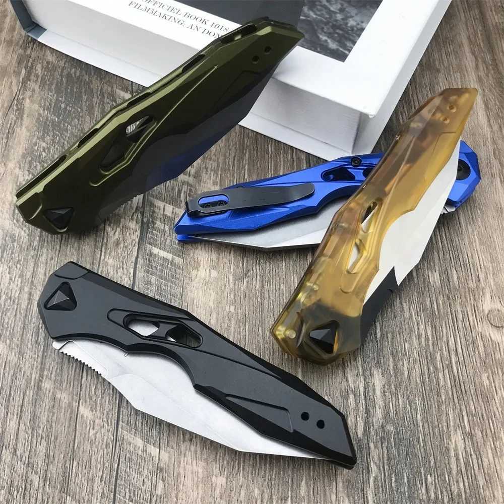 KS 7650 launches 3-pocket folding knife CPM54 sharp blade aluminum handle lightweight outdoor tactical camping EDC hunting toolW241219