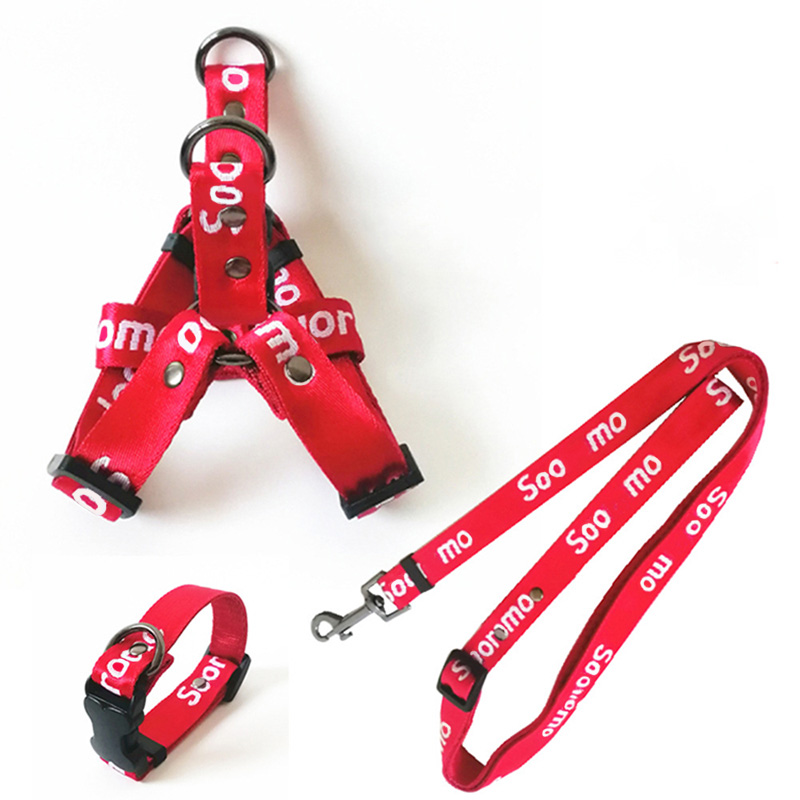 Supplies Three Sets with Collars Suit Outdoor Walking Designer Vest Style Dog Leash Harness Letter Printing Free shipping