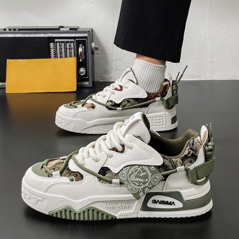 Men Casual Shoes Free shipping Hot Sale White New Thick Sole Fashion Versatile Korean Version Triple Blue Green Khaki