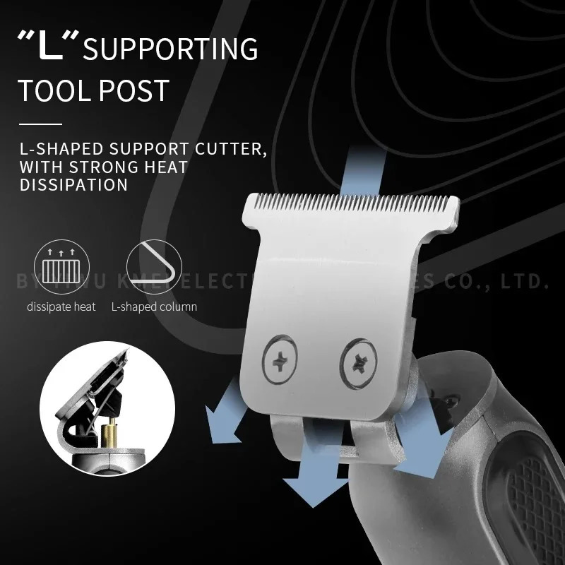 Kemei Hair Liners Clippers Men Beard Trimmer Zero Gapped T-Blade Hair Cutting Machine Cordless Professional Barber Edgers Cutter 241219
