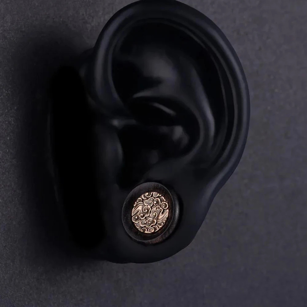 2PCS Retro Wood Auspicious Cloud Pattern Ear Plugs Expanders Gauges Body Piercing Jewelry Earring Tunnels Stretchers 241217