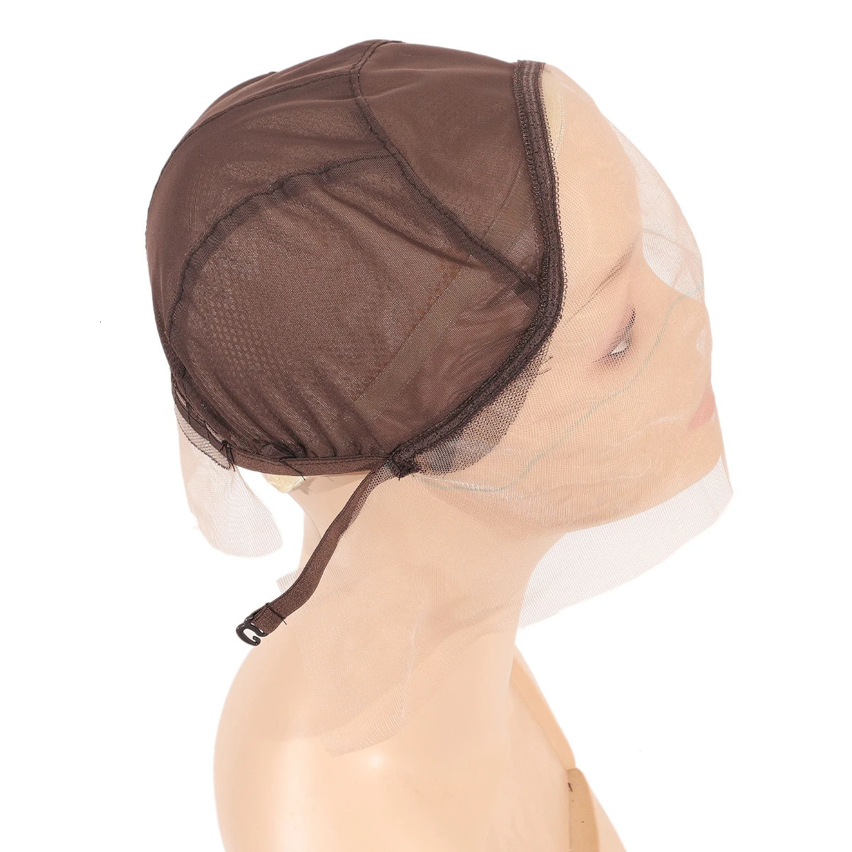 13X4 Lace front wig Cap For Making wigs with adjustable Strap Guide line Brown woven extension Swiss lace net crochet wig cap 241219