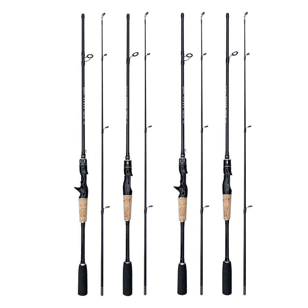 Fishing Rod Carbon Fiber ML 2 Sections Spinning/Casting Lure Pole 1.65m/1.8m Bait Wt. 8-25g with Ceramic Guide Ring Jigging PoleXJ241219