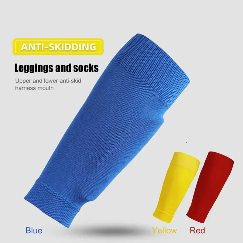 1Pair Football Socks Soccer Accessories Leg Brace Sleeves Breathable Sport Sock Adult Kids Shin Guards Calf Protection Cover 241218