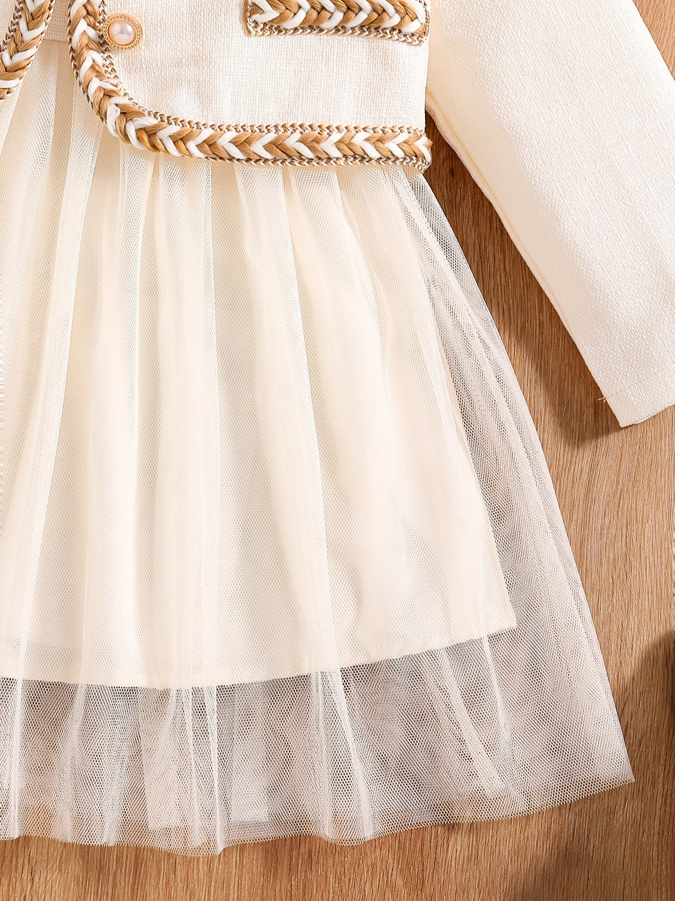 Girls autumn fashion cute dress fluffy princess dress - white 241219