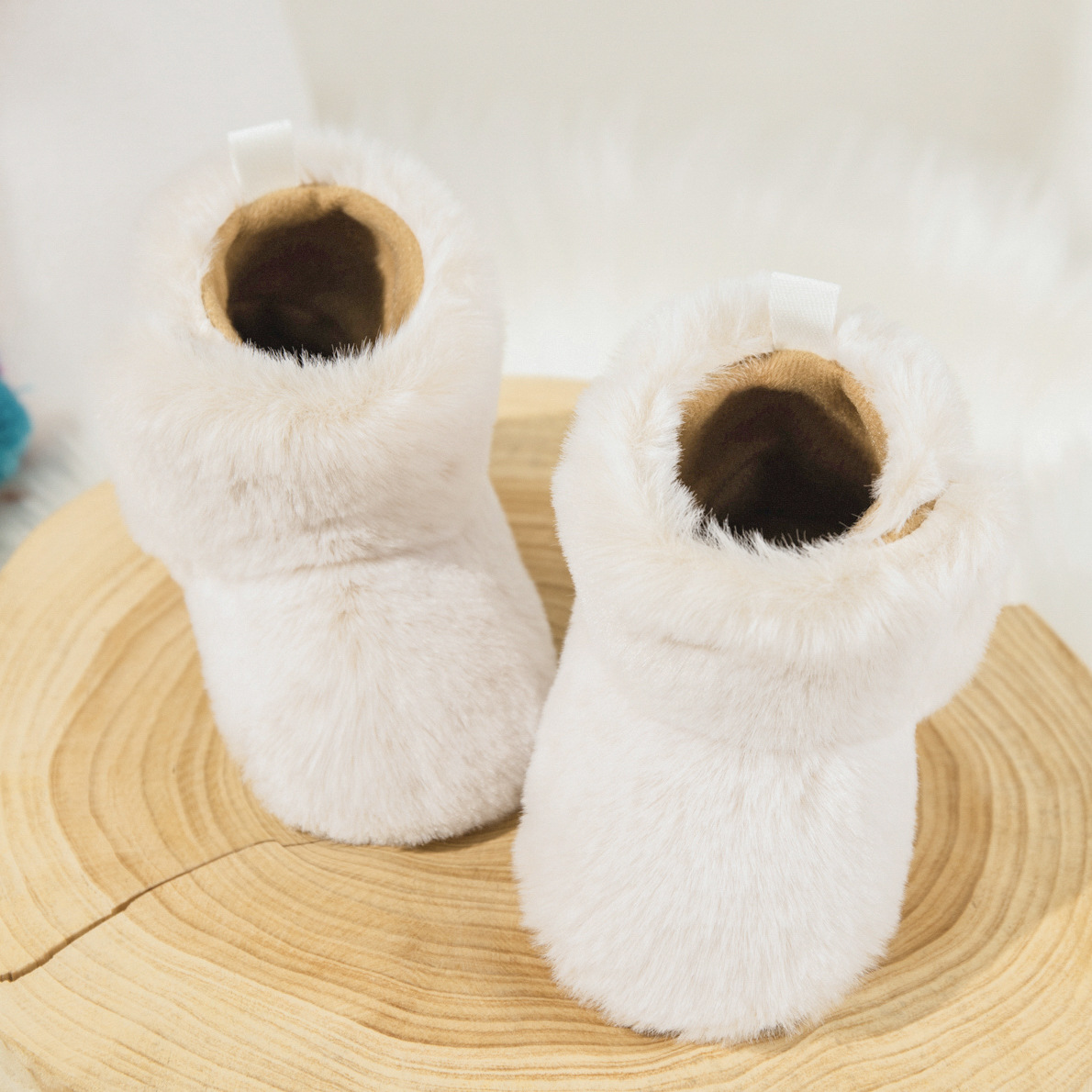 Baby Booties Newborn Infant Boy Girl Non-Slip Soft Sole Crib Shoes Kidsnest Toddler Plush Fluff Winter Warm Prewalker Boots