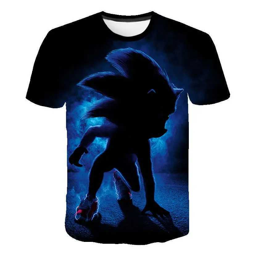 New Yellow Sonic T shirt Kids Clothes Boys Game Super Sonic Boys Clothes Men Women T-shirt Summer Clothes For GirlsXJ241219