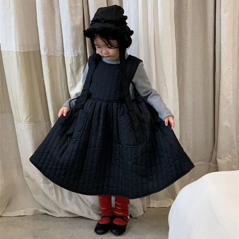 Baby Girls Cotton Dress Childrens Autumn Winter Thicken Gown Princess Warm Fashion Vestidos Kids Fashion Clothing 2-8 Years 241219