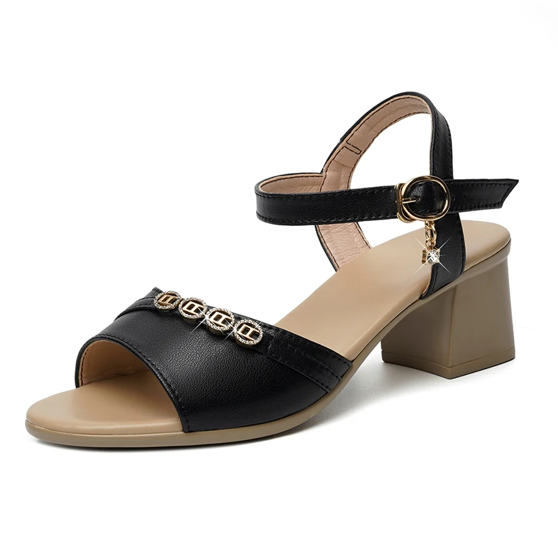 AIYUQI Women's Summer Sandals 2024 New Fashion Rhinestone Women's Sandals Fashion Women's Roman Sandals