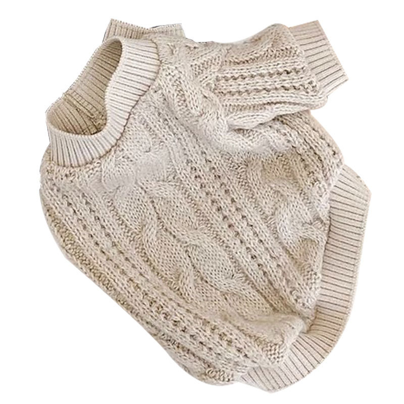 Ins style versatile solid color dog sweater autumn and winter small dog teddy dog knitwear cat pet clothes HS38