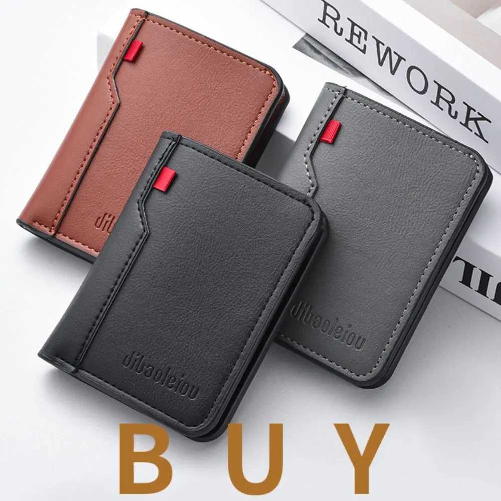 Hot Sale Minimalist PU leather retro mens wallet soft and lightweight coin wallet ultra-thin wallet wallet mens wallet Z241219