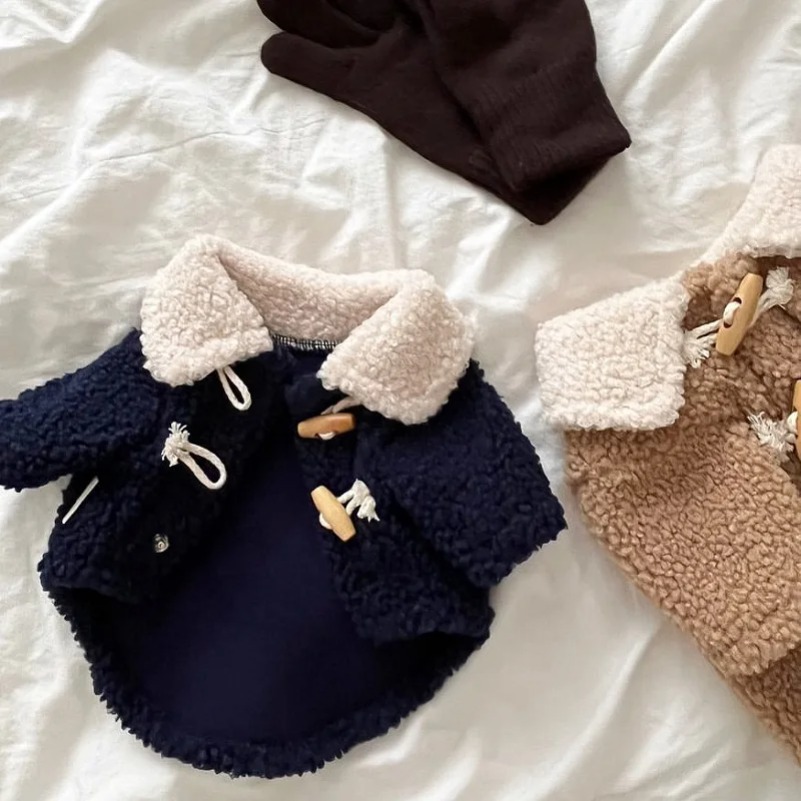 Pet Dog Cardigan Coat Fleece Dog Clothes Puppy Jacket Chihuahua French Bulldog Dog Overalls Small Dog Clothing Warm Costumes