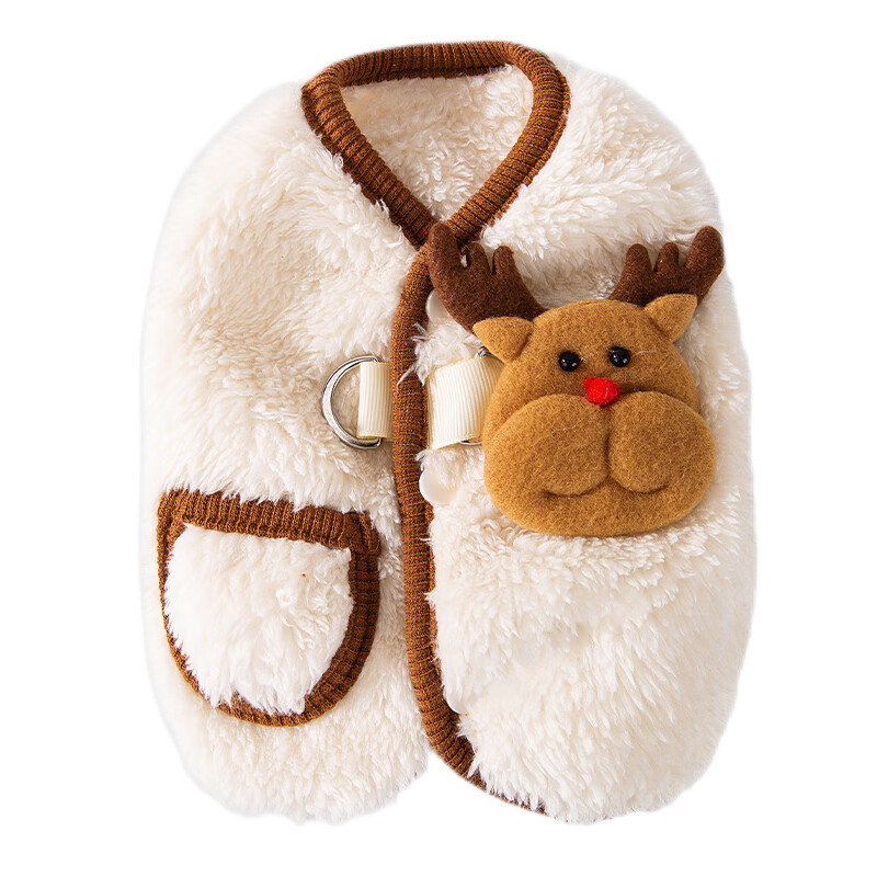 Christmas Sleeveless Cat Velvet Clothes Autumn and Winter Thickened Warm Ins Wind Vest Pet Clothes