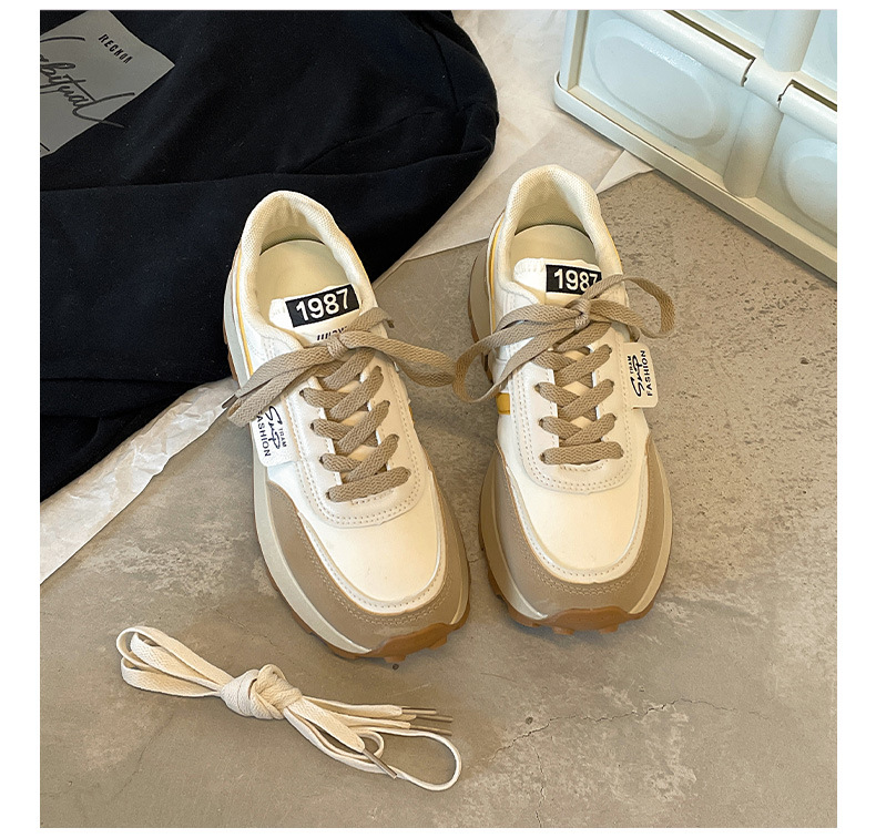 Spring and summer hot new shoes women sports running 2025 Korean version of the niche Instagram patchwork color casual single shoe wholesale
