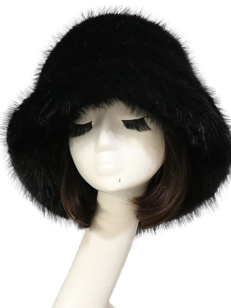 LANMREM Fur Hat Winter Warmth Hat Colorful Personalized Ear Protector Wide Brim Fisherman Hats Women Outdoor 2DB1274 241218